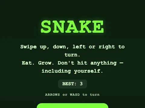 SNAKE title screen
